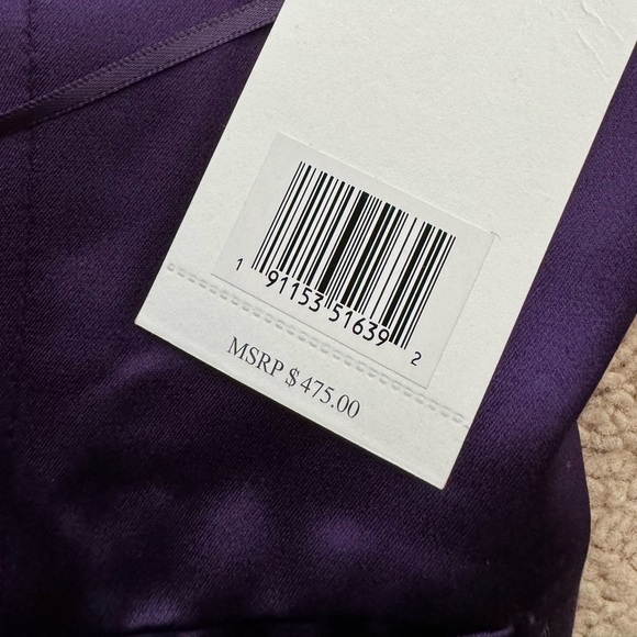 Jason Wu- NWT Dark Purple Satin Matching Vest and Split Flare Pants Suit Set - Picture 7 of 9